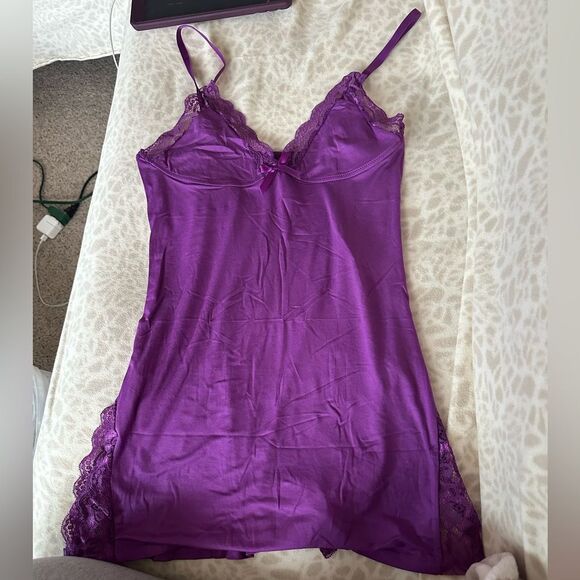NWOT Purple Lace Spaghetti Strap Chemise Size M - Picture 4 of 5
